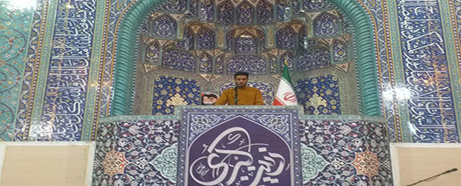 The Secretary of the Basij Student Council of Qom Province became the speaker before the Friday prayer sermon.