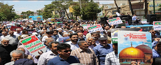 The presence of Qom Industrial University representatives in the magnificent Quds Day rally.
